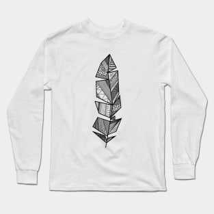 Geometric Doodle Leaf Long Sleeve T-Shirt